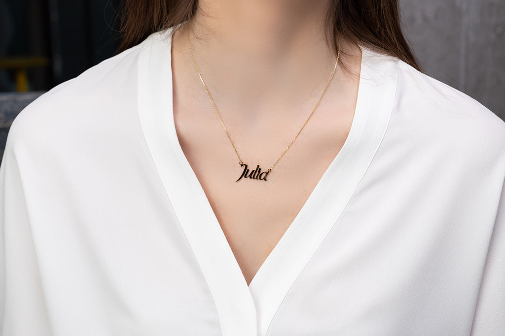 Gold Name Necklace - Alaa - آلاء